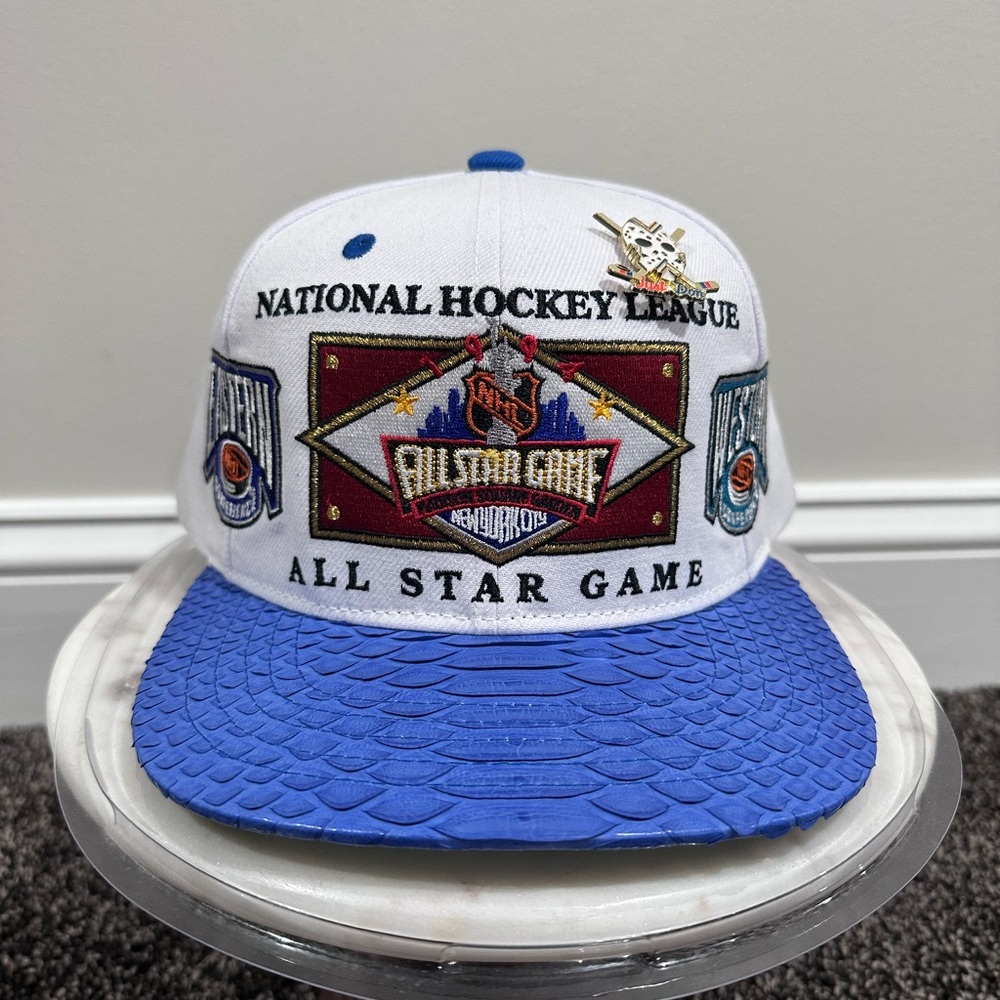 Just Don x Mitchell & Ness NHL All Star White/Blue Snakeskin Hat